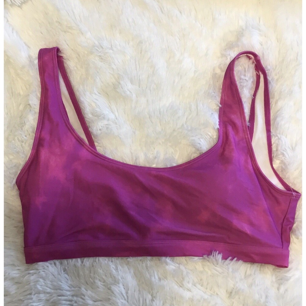 Old Navy Girls Bikini Top Pink Sz Large Stretch Sleeveleass Strappy Swim